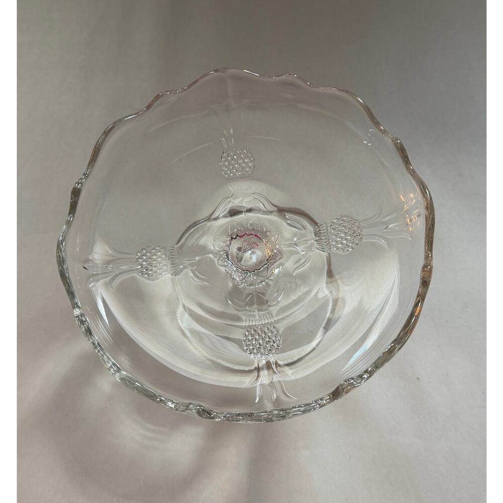 Vintage Heisey Marked Glass Pineapple Compote Candy Dish Clear Elegant Glass - Picture 4 of 10